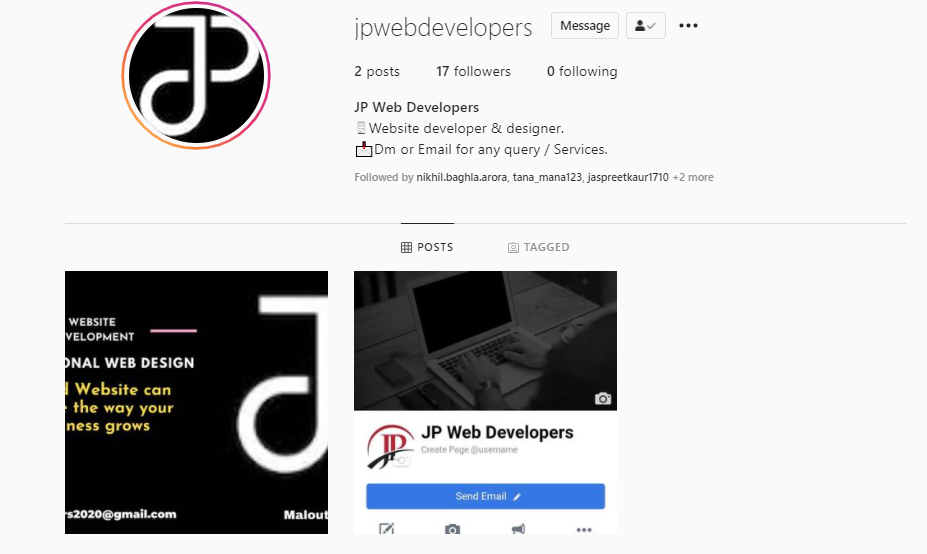 jpwebdevelopers instagram